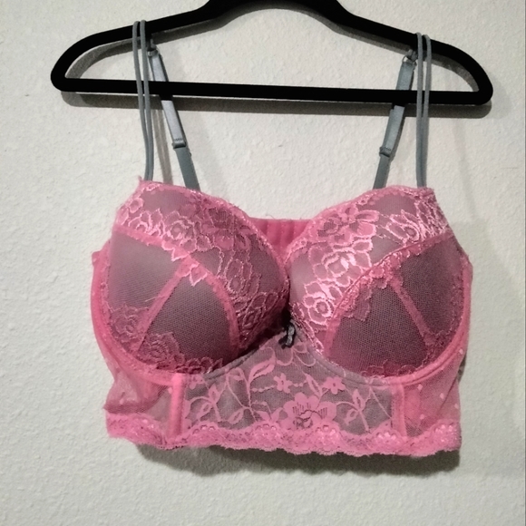 Lace Long Line Push Up Bra - Picture 1 of 4